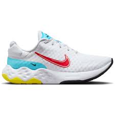 W NIKE RENEW RIDE 3 8.5 / WHITE/PICANTE RED-BALTIC BLUE