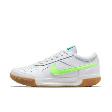 W NIKE ZOOM COURT LITE 3 8.5 / WHITE/LIME BLAST-TEAL NEBULA