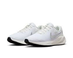 W NIKE REVOLUTION 7 8.5 / WHITE/METALLIC SILVER-SAIL-BLACK
