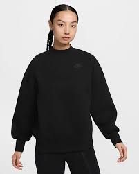 AS W NSW TCH FLC OS CREW XL / Black/Black